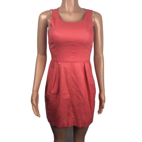 J Crew coral fit and flare dress. Fully lined - Picture 1 of 8